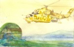 Artist Sergey Opuls - Painting ""Crocodile" is flying. Afghanistan"