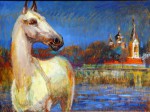 Artist Sergey Opuls - Painting "Horse and the Konevets-island"