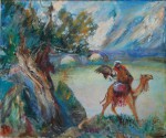 Artist Sergey Opuls - Painting "Cycle “Hindu Kush“.  Hunting on Panjshir"