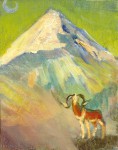  "Khan-Tengri  with mountain sheep"