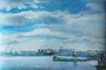 Artist Sergey Opuls - Painting "Submarine from Neva-river"