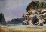 Artist Sergey Opuls - Painting "The winter rock over the lake. Hannila"
