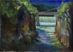Artist Sergey Opuls - Painting "River Glomma. Line gauge of hydroelectric station"