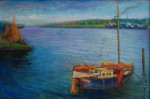 Artist Sergey Opuls - Painting "The ships on the Luga river"