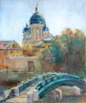 Artist Sergey Opuls - Painting "The autumn bridge. St.Petersburg"