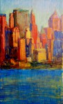 Artist Sergey Opuls - Painting "The sunset in New York"