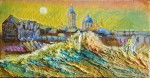 Artist Sergey Opuls - Painting "The full moon on the Volga river"