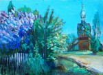 Maler Sergey Opuls - Bild "Eine Flieder in der Nähe des Tempels"