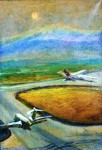 Artist Sergey Opuls - Painting "Demobee airplanes on takeoff"