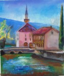 Artist Sergey Opuls - Painting "Mosque in Stolac"