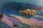 Artist Sergey Opuls - Painting "T-34-85.Zapadnaya Liza River"