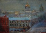 Artist Sergey Opuls - Painting "Nevsky Prospekt near the Anichkov-bridge"