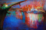 Artist Sergey Opuls - Painting "The lights in the port"